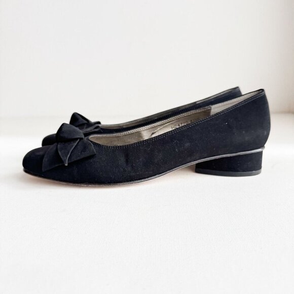 Vintage Ros Hommerson Bow Detail Fabric Upper Flats 8.5S - Picture 3 of 8